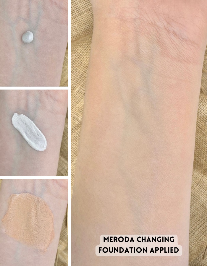 Meroda Cosmetics Changing Foundation Swatches